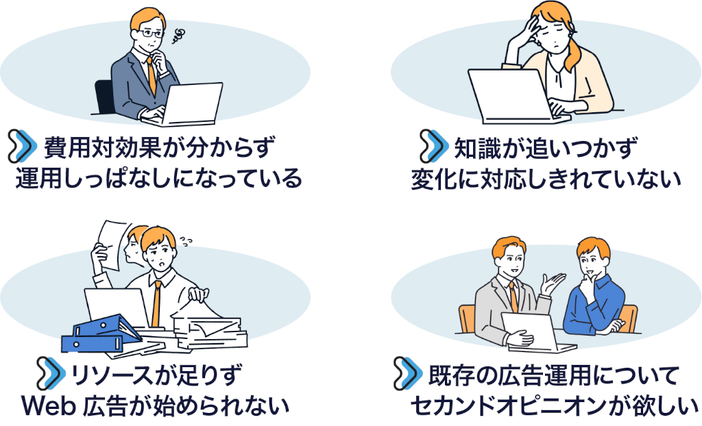 Web広告運用・Web集客に対する悩みや問題